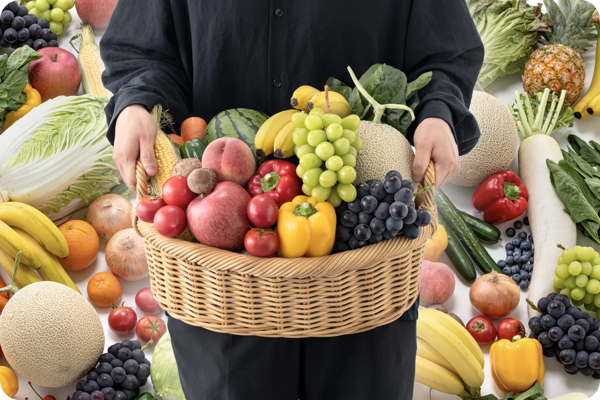 新鮮な果物と野菜